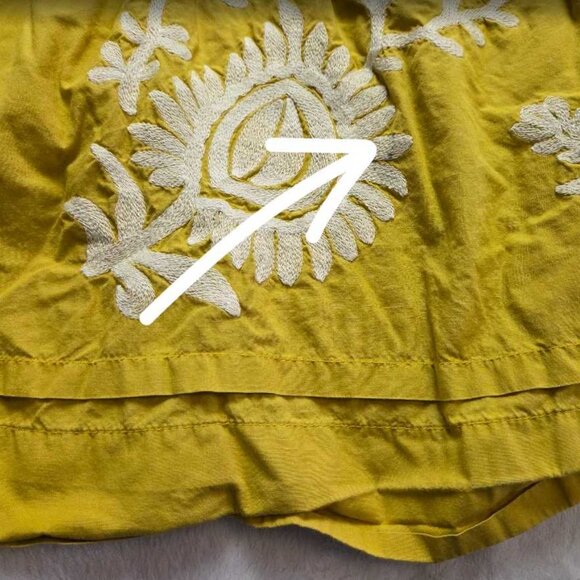 M By Anthropologie The Somerset printed maxi dress yellow embroidered flowers 2 - Picture 5 of 12